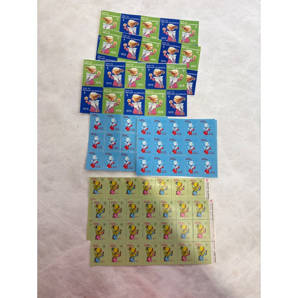 Vintage Christmas Seals Boys Town Charity Stamp Sheets Lot 100+ American Lung - Picture 6 of 16
